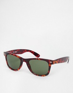 Квадратные солнцезащитные очки в черепаховой оправе AJ Morgan - Коричневый