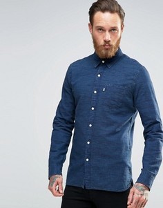 Меланжевая рубашка цвета индиго на пуговицах с одним карманом Levis Sunset - Синий