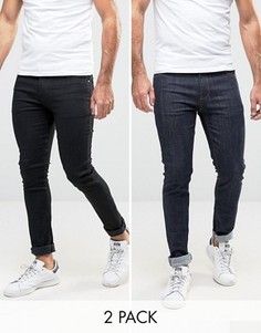 Набор из 2 пар супероблегающих джинсов (черный/синий) ASOS - СКИДКА - Мульти