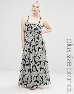 Платье макси с абстрактным принтом Lovedrobe Plus - Черный