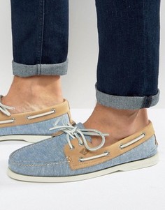 Льняные мокасины Sperry Topsider - Синий