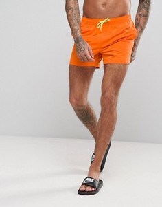 Короткие шорты для плавания с контрастным затягивающимся шнурком ASOS - Оранжевый