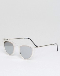 Прозрачные солнцезащитные очки кошачий глаз с серебристыми стеклами Spitfire - Прозрачный
