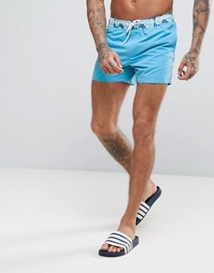 Короткие шорты для плавания с контрастным принтом ASOS - Синий