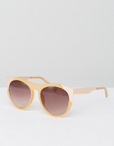 Солнцезащитные очки в бледно-палевой оправе AJ Morgan - Кремовый