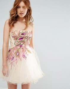 Короткое приталенное платье с декоративной отделкой City Goddess - Розовый