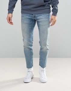 Узкие джинсы с необработанными краями Jack & Jones Intelligence - Синий