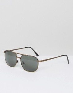 Квадратные солнцезащитные очки бронзового цвета AJ Morgan Gunny - Золотой