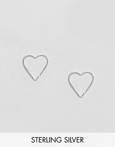 Серебряные серьги-кольца в форме сердца ASOS - Серебряный
