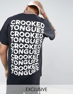 Черная футболка с повторяющимся логотипом Crooked Tongues Gildan - Черный