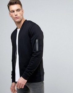 Черный трикотажный бомбер ASOS MA1 - Черный