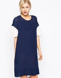 Платье с принтом 33 Wood Wood Sia - Темно-синий
