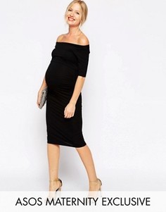Платье с открытыми плечами для беременных ASOS Maternity - Черный
