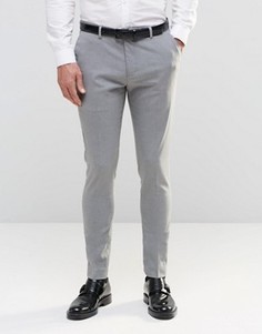 Серые супероблегающие строгие брюки ASOS - Серый