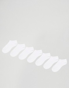 7 пар белых спортивных носков ASOS - СКИДКА - Белый