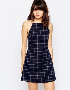 Льняной сарафан в клетку ASOS - Мульти