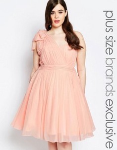 Платье для выпускного на одно плечо со складками Forever Unique Plus - Розовый