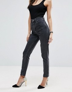 Черные джинсы слим в винтажном стиле с завышенной талией ASOS Farleigh - Черный
