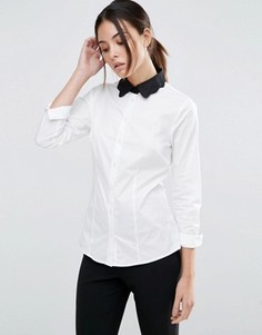 Рубашка с контрастным воротником ASOS Scallop - Белый