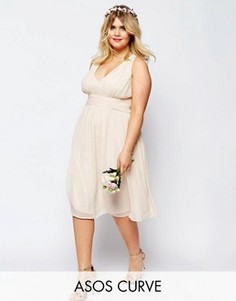 Платье миди ASOS CURVE WEDDING - Розовый