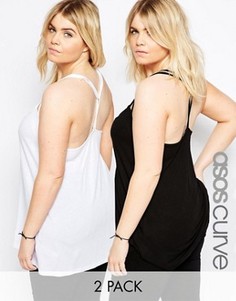 2 топа на бретельках ASOS CURVE The Ultimate - СКИДКА 10 - Мульти