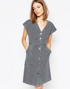 Джинсовое платье в полоску с поясом M.i.h. - Мульти MiH Jeans