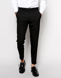 Укороченные зауженные брюки строгого кроя ASOS - Черный