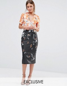 Платье-карандаш с цветочным принтом и эффектом омбре True Violet - Мульти