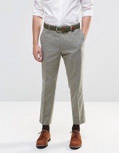 Укороченные строгие брюки слим цвета светлого хаки ASOS - Зеленый