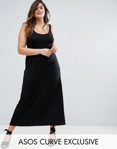 Длинное платье-майка ASOS CURVE - Черный