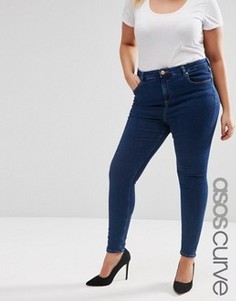 Выбеленные джинсы скинни цвета индиго ASOS CURVE Ridley - Синий