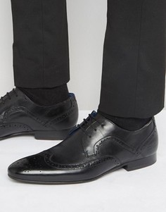 Кожаные туфли дерби с декоративной перфорацией Ted Baker Oakke - Черный