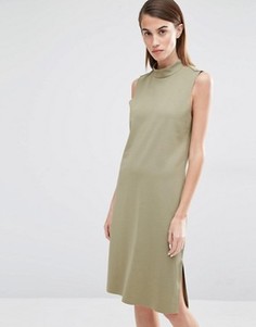 Цельнокройное платье с высокой горловиной Selected Coda - Зеленый