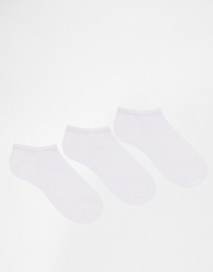3 пары белых спортивных носков ASOS - Белый
