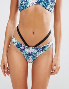 Плавки бикини с принтом и ремешками Pour Moi - Мульти