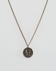 Золотистое ожерелье с монеткой ASOS - Золотой