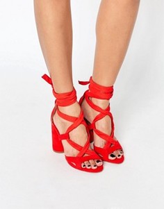 Сандалии на каблуке с завязками KG By Kurt Geiger Mia - Оранжевый