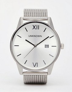 Серебристые часы с сетчатым ремешком UNKNOWN - Серебряный