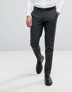 Темно-серые строгие облегающие брюки ASOS - Серый