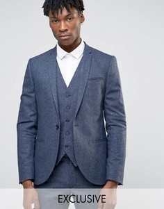 Супероблегающий пиджак в крапинку Noak - Темно-синий