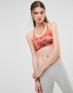Укороченный топ с принтом Reebok - Красный