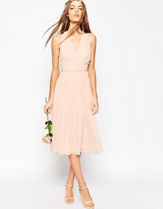 Платье миди ASOS WEDDING Hollywood - Розовый