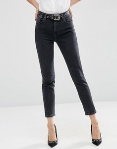 Черные джинсы слим в винтажном стиле с завышенной талией ASOS Farleigh - Черный