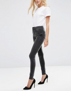 Черные выбеленные джинсы с завышенной талией ASOS Premium Sculpt Me - Черный