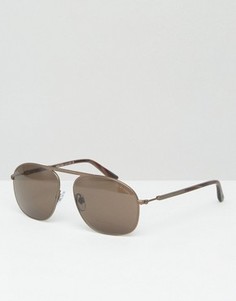 Солнцезащитные очки-авиаторы бронзового цвета Giorgio Armani - Золотой