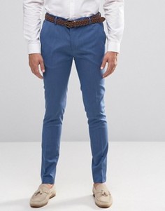 Бледно-синие супероблегающие строгие брюки ASOS - Синий