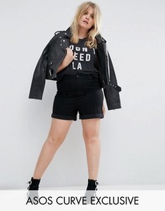 Шорты в винтажном стиле из черного выбеленного денима ASOS CURVE - Черный