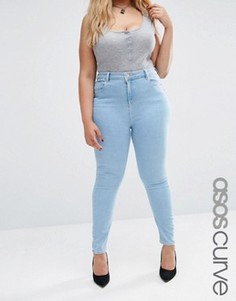 Облегающие джинсы с завышенной талией ASOS CURVE - Синий