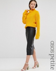 Юбка-карандаш из искусственной кожи ASOS PETITE - Черный