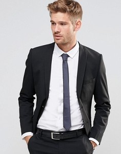 Пиджак узкого кроя из эластичной ткани Selected Homme - Черный